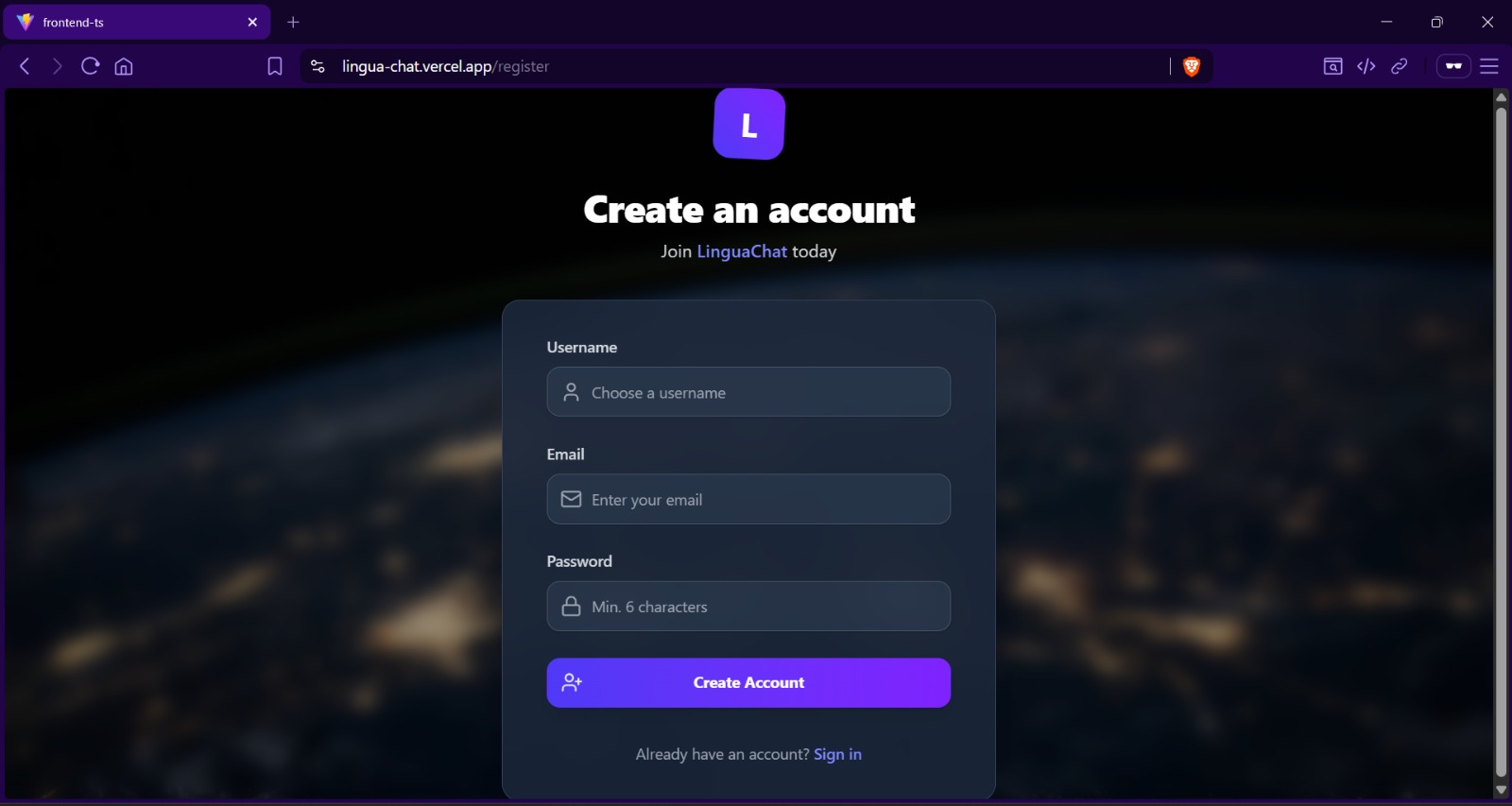 LinguaChat — Real-Time Multilingual Chat
