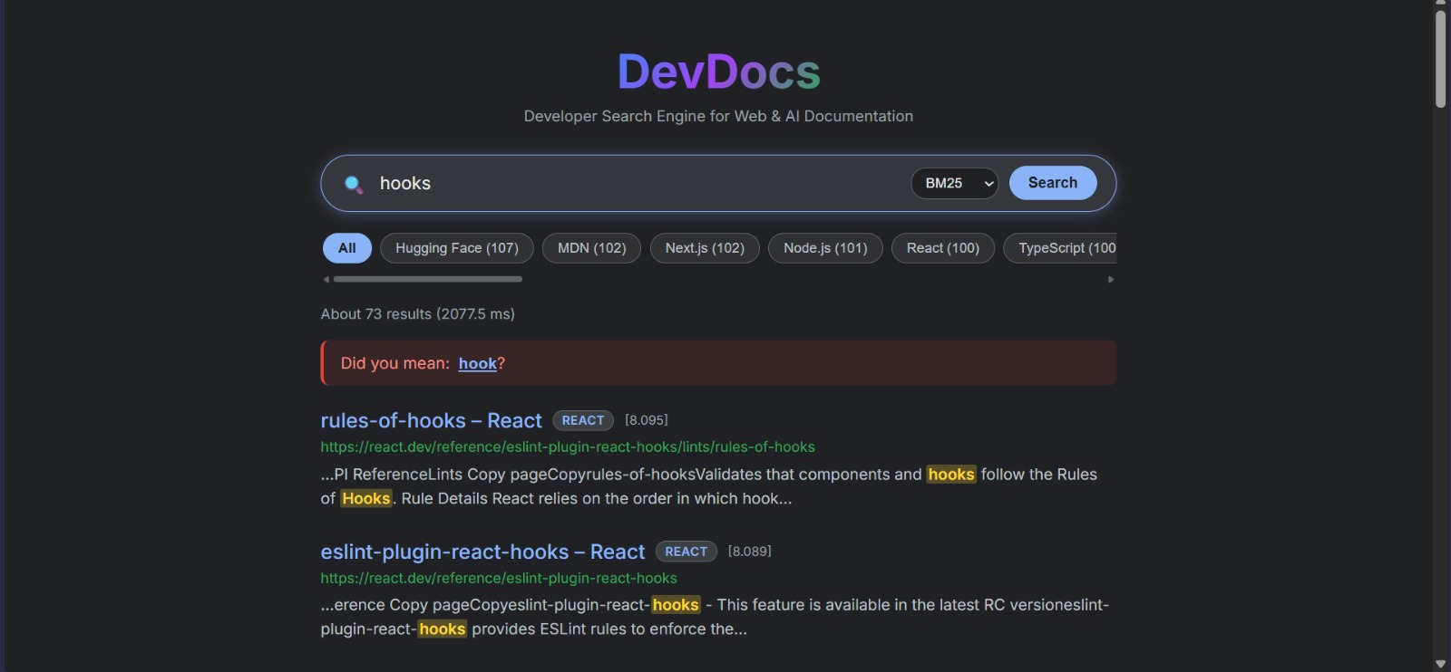 DevDocs — Developer Search Engine